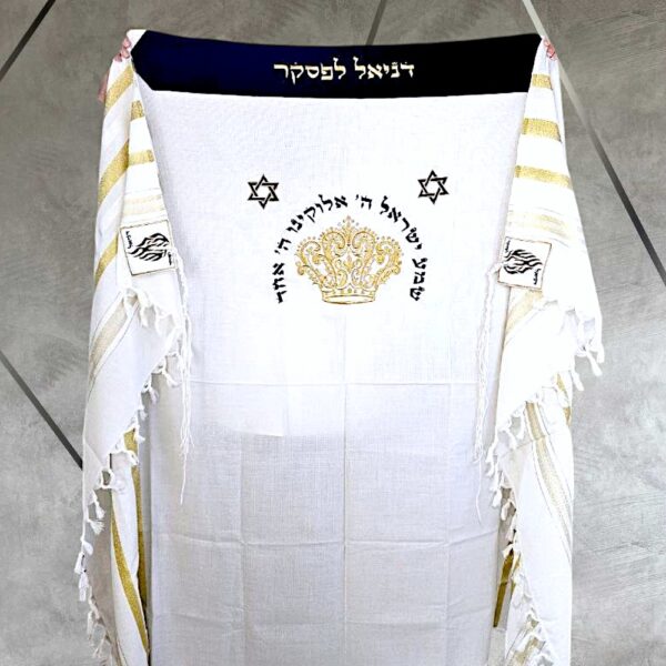 ⁦טלית מעוצבת דגם "ברסלב שחור זהב"⁩ – תמונה ⁦4⁩