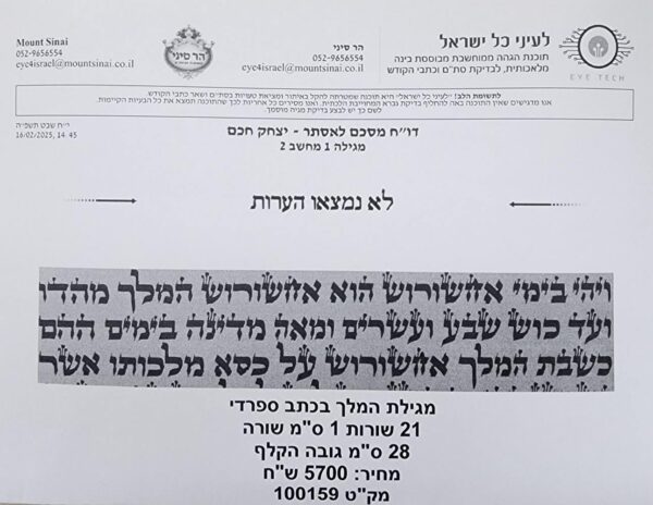 תעודת מגילת אסתר